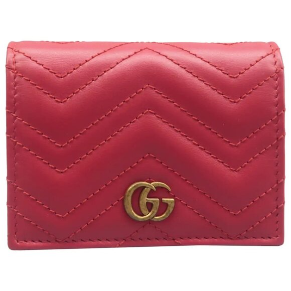 Gucci Handbags - 100% Authentic GUCCI GG Marmont Red Leather Wallet